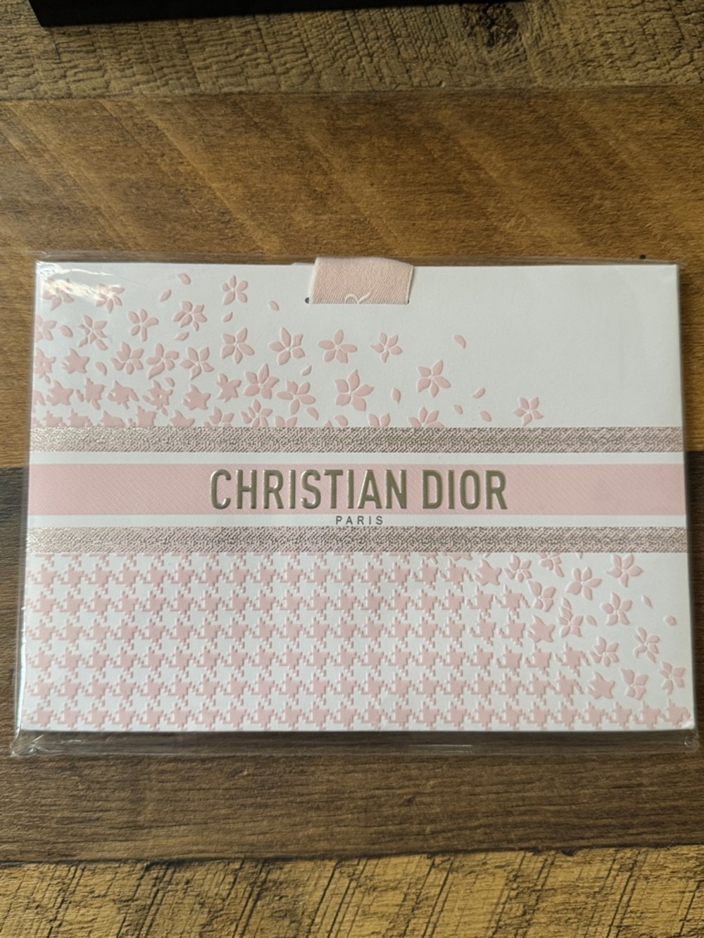 Dior Pink and White Embossed Gift Bag